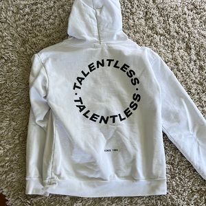 White talentless hoodie